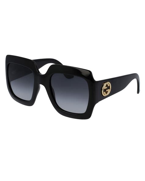 gucci gg 0217 s black square sunglasses|Gucci black oversized square sunglasses.